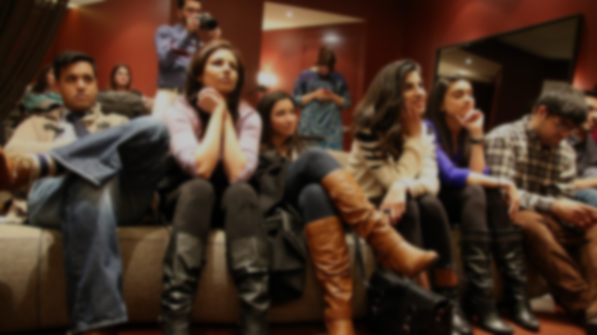 Audience members gathered together at a Muslim Writers Collective event.